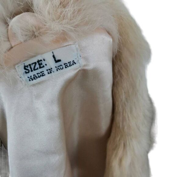 Vintage Cream Real Rabbit Fur Jacket | 1970s | Made in Korea - Picture 5 of 5